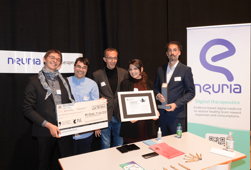 Neuria a gagné le prix à l'innovation 21-21 du canton de Fribourg grâce à sa thérapie digitale sous forme de jeu vidéo.